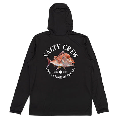 Salty Crew Snap Attack Hood Sunshirt - Black