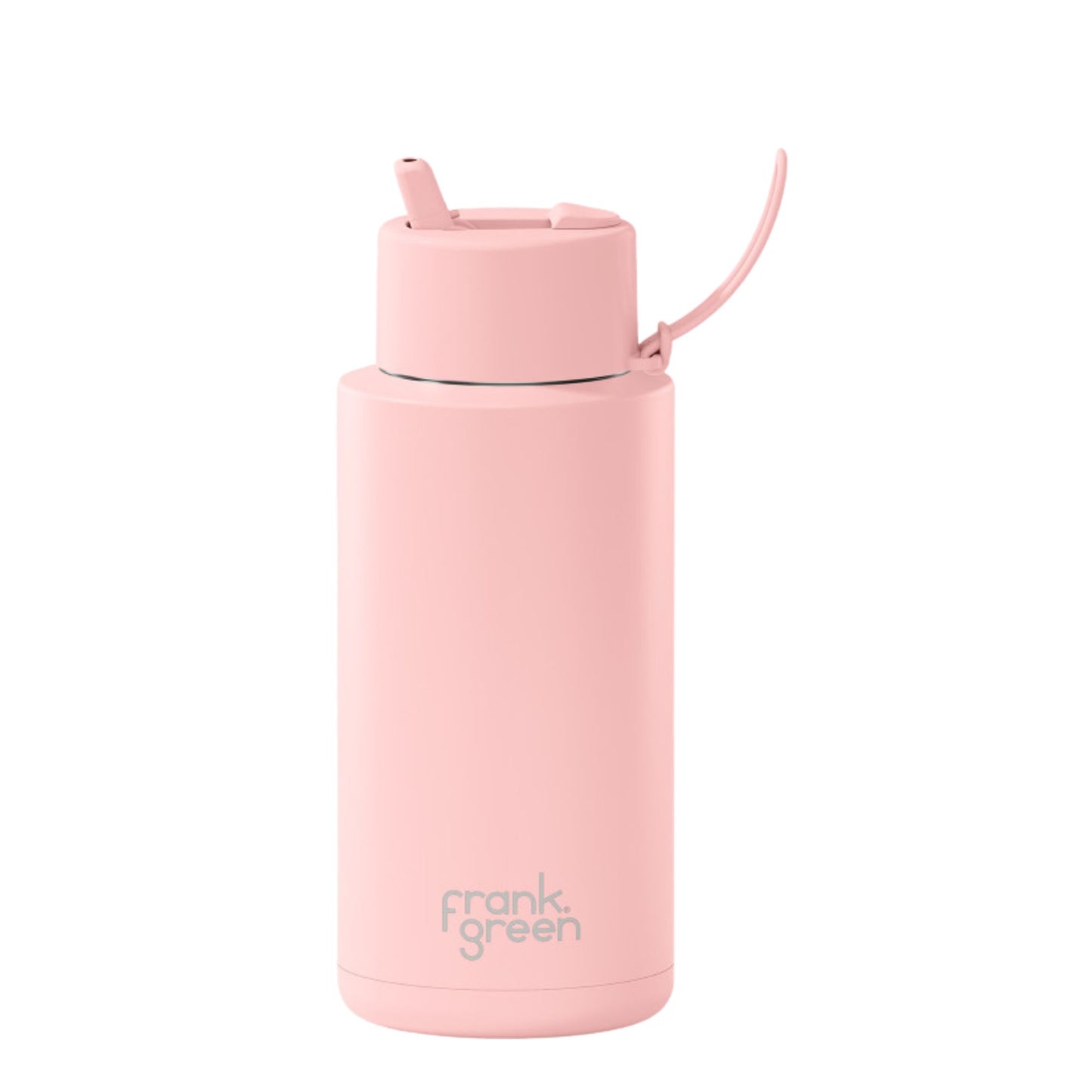 Frank Green 34oz Stainless Steel Ceramic Reusable Bottle with Flip Straw Lid - Blushed