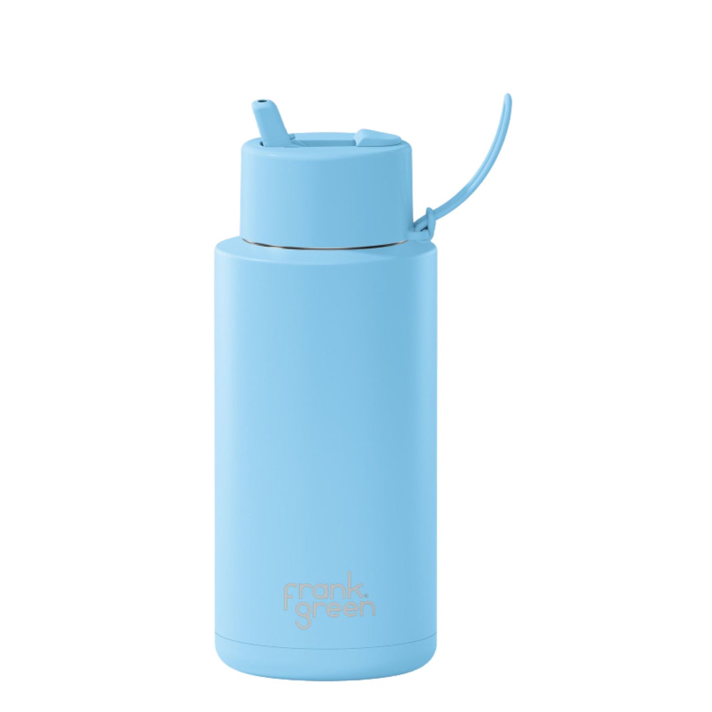 Frank Green 34oz Stainless Steel Ceramic Reusable Bottle with Flip Straw Lid - Sky Blue