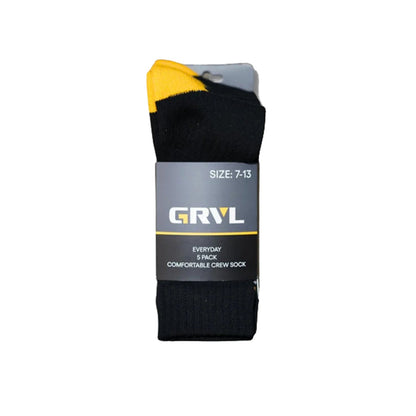 GRVL Crew Everyday Socks 5 Pack