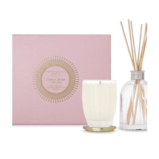 Peppermint Grove Fragrances Mini Candle & Diffuser Gift Set - Passion Berry Pavlova