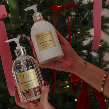 Peppermint Grove Fragrances Hand & Body Wash & Cream 500ml Set - Champagne & Red Raspberries