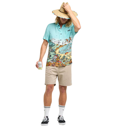 The Mad Hueys OZ Straya S/S Woven Shirt - Aqua