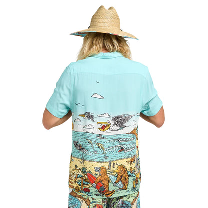 The Mad Hueys OZ Straya S/S Woven Shirt - Aqua