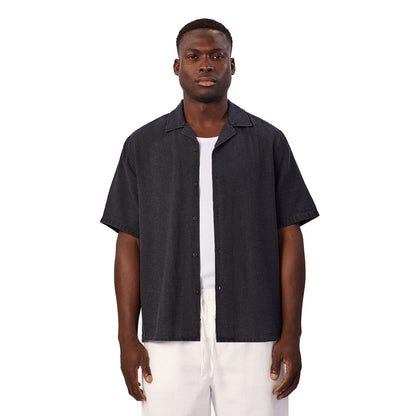 The Washed Marbella Short Sleeve Shirt - Washed Navy