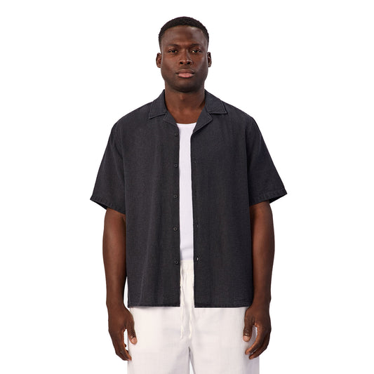 Industrie The Washed Marbella Short Sleeve Shirt - Washed Navy