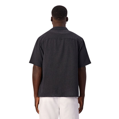 The Washed Marbella Short Sleeve Shirt - Washed Navy