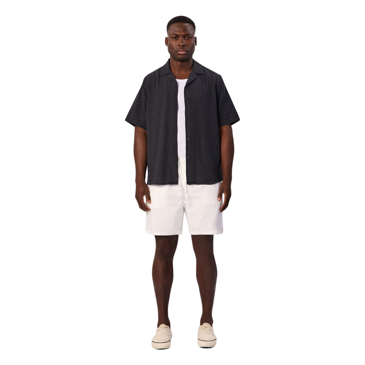 The Washed Marbella Short Sleeve Shirt - Washed Navy