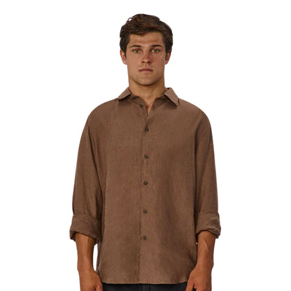 Industrie The St Martins Long Sleeve Linen Shirt - Macchiato
