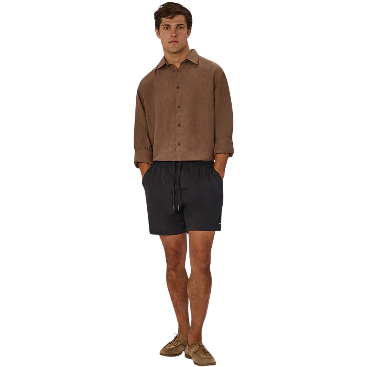 Industrie The St Martins Long Sleeve Linen Shirt - Macchiato