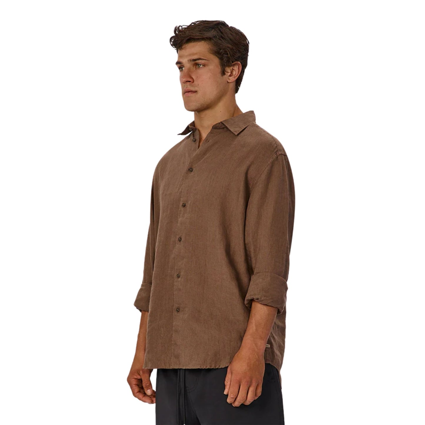 Industrie The St Martins Long Sleeve Linen Shirt - Macchiato
