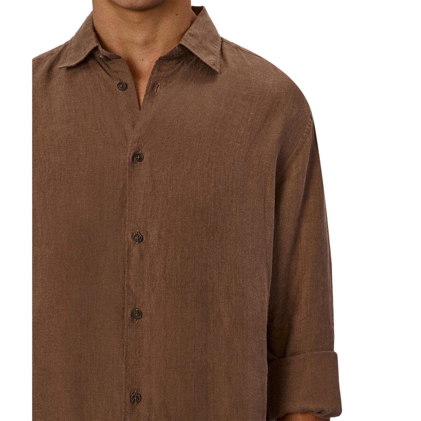 Industrie The St Martins Long Sleeve Linen Shirt - Macchiato