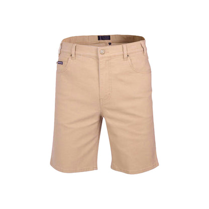 Pilbara Men's Cotton Stretch Jean Shorts - Wheat