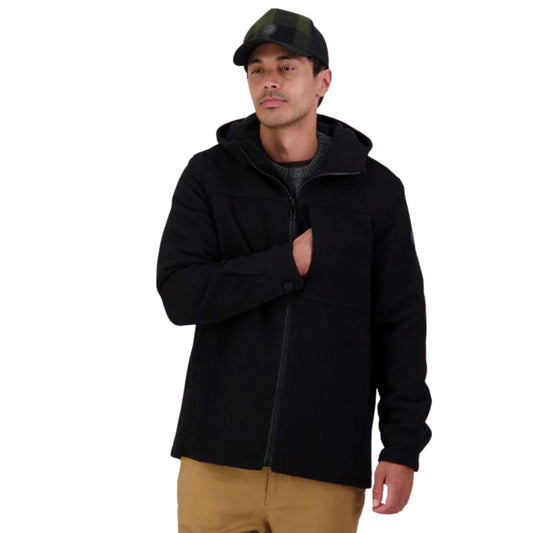Swanndri Hudson Wool Hoodie -  Black