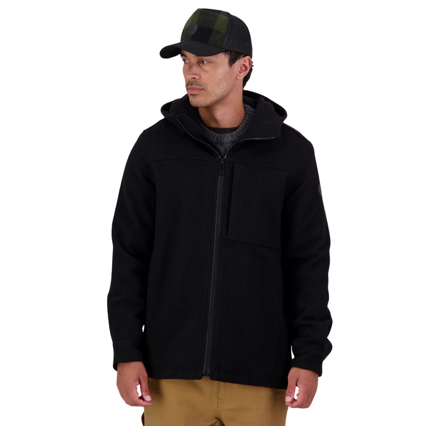 Swanndri Hudson Wool Hoodie -  Black