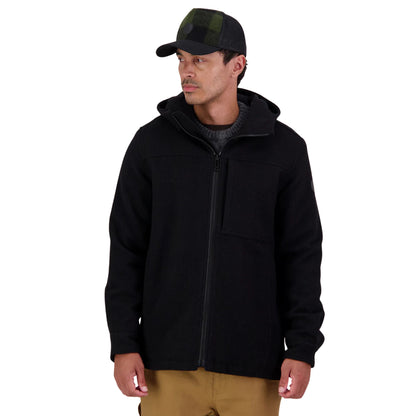 Swanndri Hudson Wool Hoodie -  Black