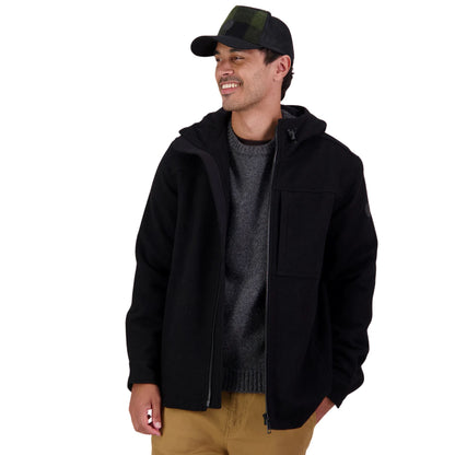 Swanndri Hudson Wool Hoodie -  Black