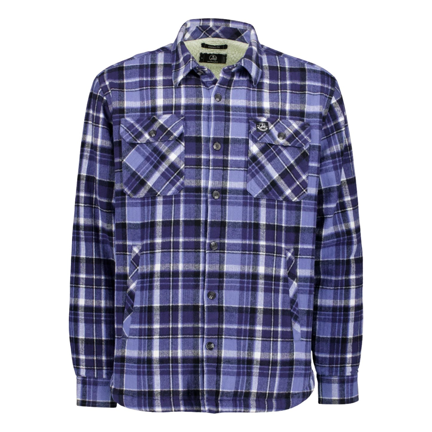 Swanndri Men's Morven Sherpa L/S Shirt -  Bluebird/Navy Check
