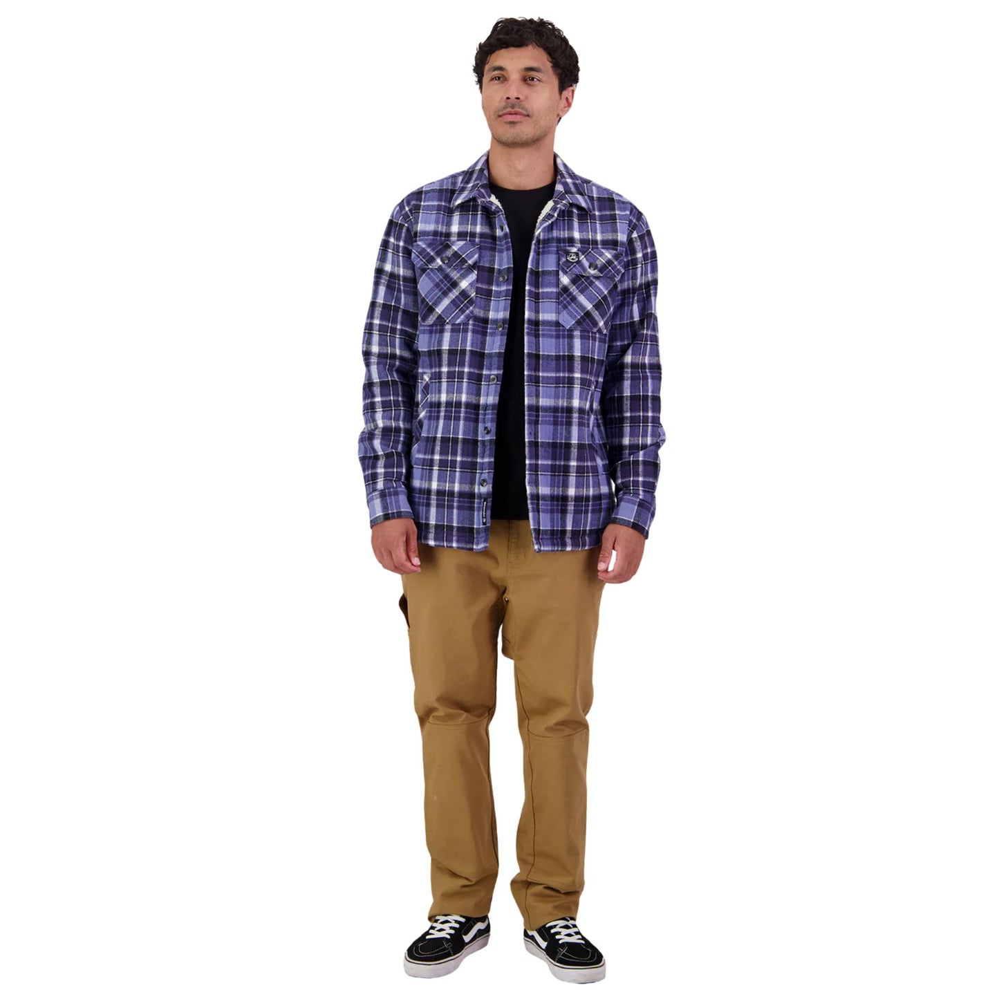 Swanndri Men's Morven Sherpa L/S Shirt -  Bluebird/Navy Check
