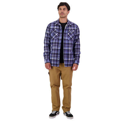 Swanndri Men's Morven Sherpa L/S Shirt -  Bluebird/Navy Check