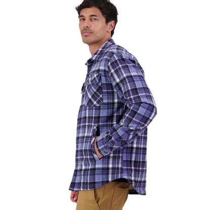 Swanndri Men's Morven Sherpa L/S Shirt -  Bluebird/Navy Check