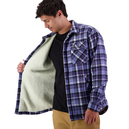 Swanndri Men's Morven Sherpa L/S Shirt -  Bluebird/Navy Check