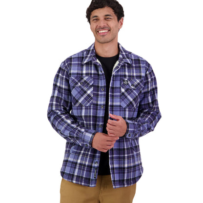 Swanndri Men's Morven Sherpa L/S Shirt -  Bluebird/Navy Check