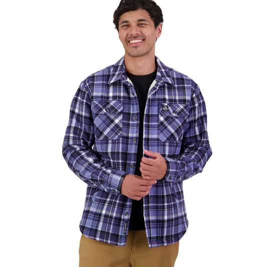 Swanndri Men's Morven Sherpa L/S Shirt -  Bluebird/Navy Check