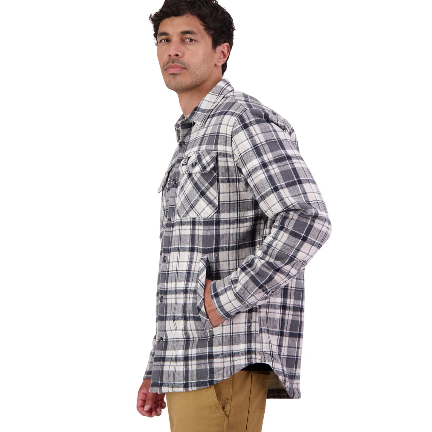 Swanndri Men's Morven Sherpa L/S Shirt -   Dark Shadow/Grey Check