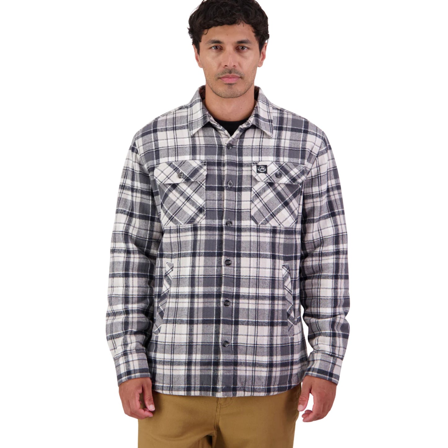 Swanndri Men's Morven Sherpa L/S Shirt -   Dark Shadow/Grey Check