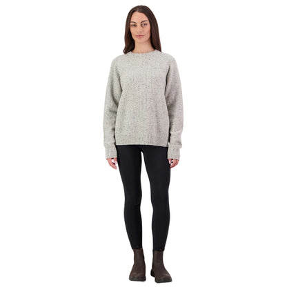 Swanndri Women's Lyttleton Waffle Crew - Mid Grey Marle