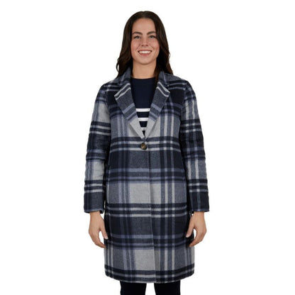 Thomas Cook Women's  Leicester Wool Coat - Navy Check