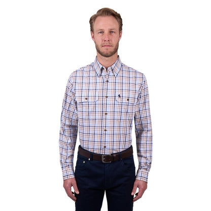 Thomas Cook Mens Jase 2PKT L/S Shirt - Navy/Tan