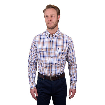 Thomas Cook Mens Jase 2PKT L/S Shirt - Navy/Tan