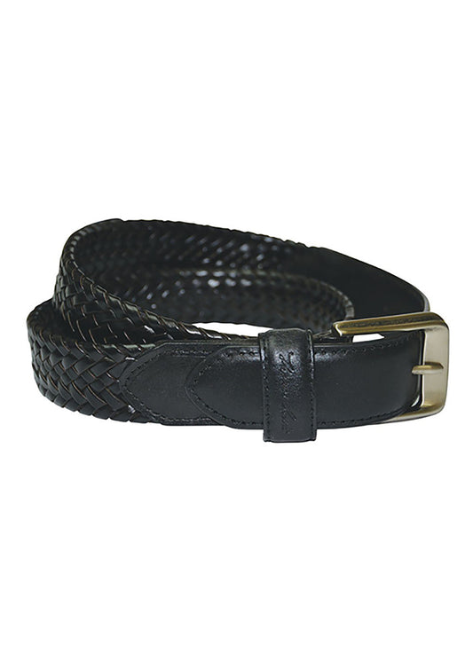 Thomas Cook Mens Harry Leather Braided Belt - Black