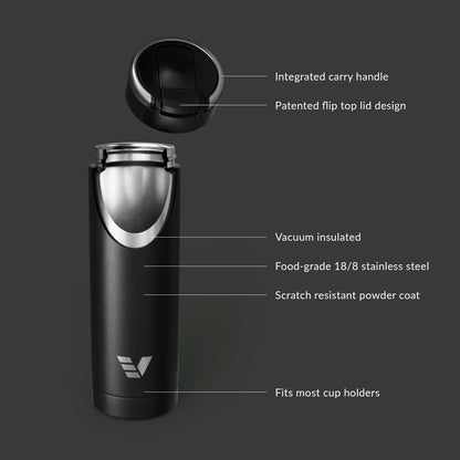 Evervessel Maxi Stainless Steel Insulated Water Bottle - Black Sand