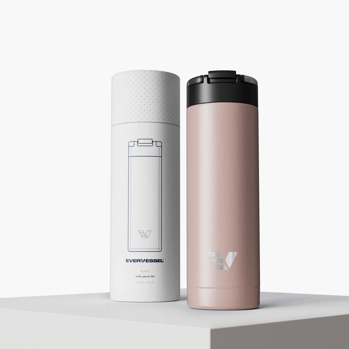 Evervessel Maxi Stainless Steel Insulated Water Bottle - Rose