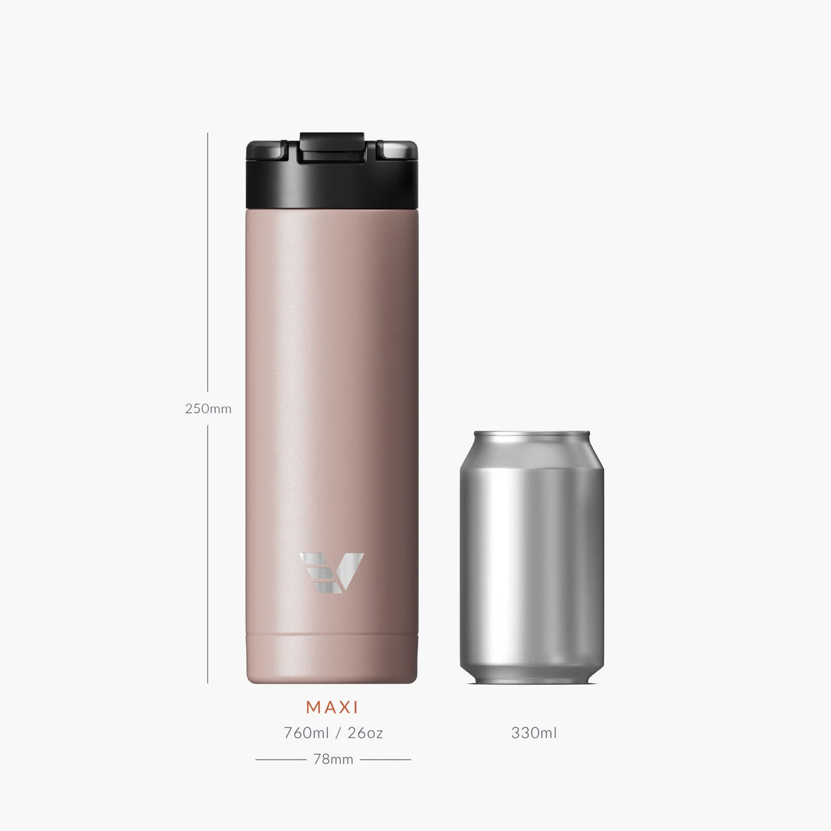 Evervessel Maxi Stainless Steel Insulated Water Bottle - Rose