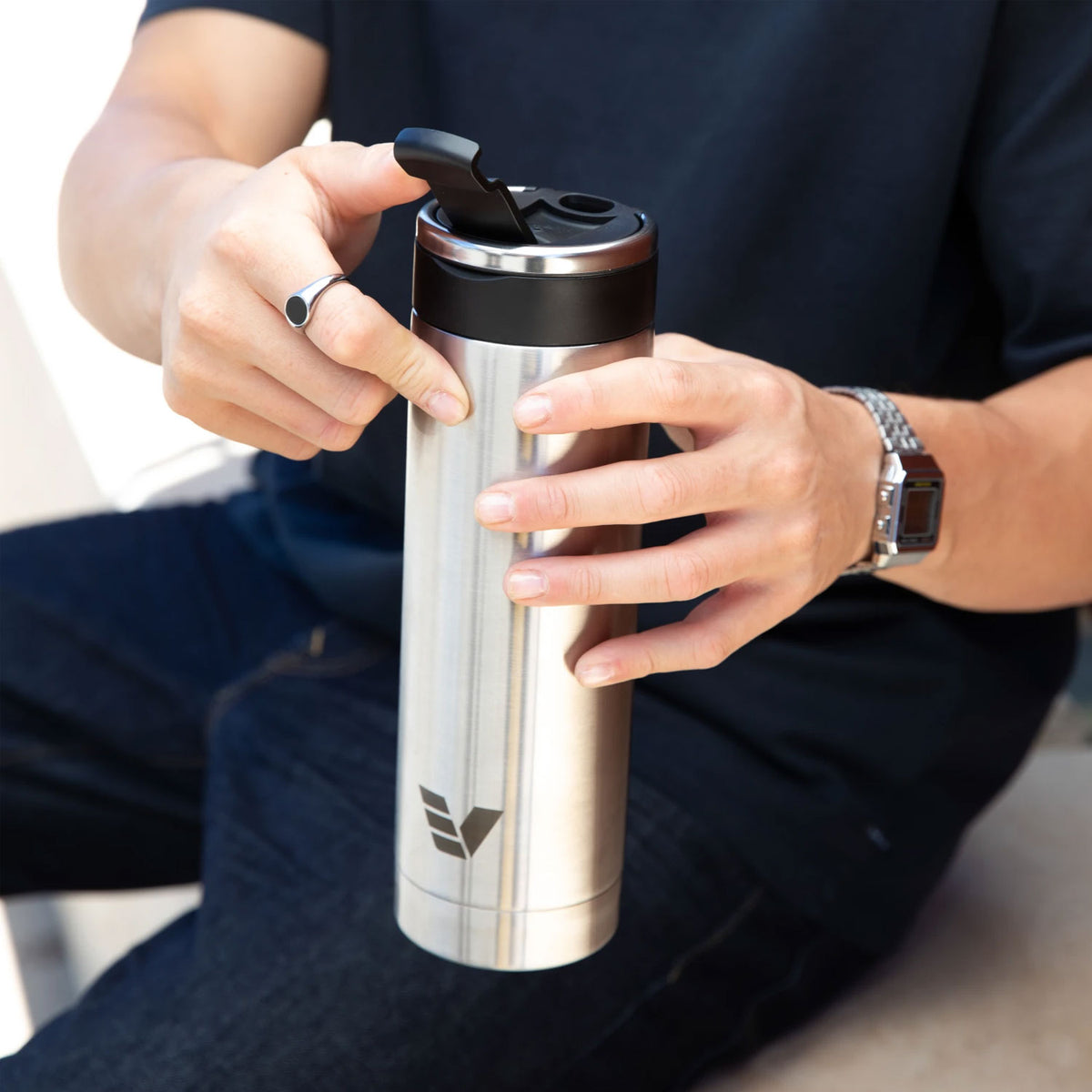 Evervessel Maxi Stainless Steel Insulated Water Bottle - Stainless