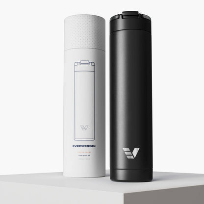 Evervessel Super Maxi Stainless Steel Insulated Water Bottle - Black Sand