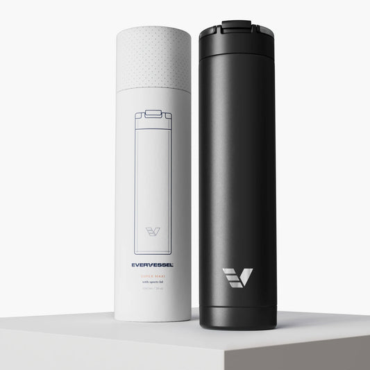 Evervessel Super Maxi Stainless Steel Insulated Water Bottle - Black Sand