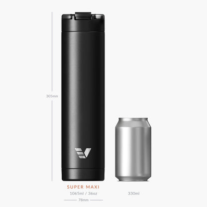 Evervessel Super Maxi Stainless Steel Insulated Water Bottle - Black Sand
