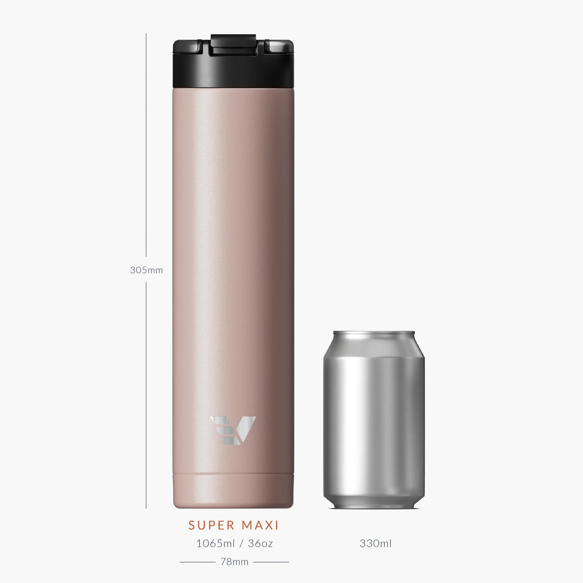 Evervessel Super Maxi Stainless Steel Insulated Water Bottle - Rose