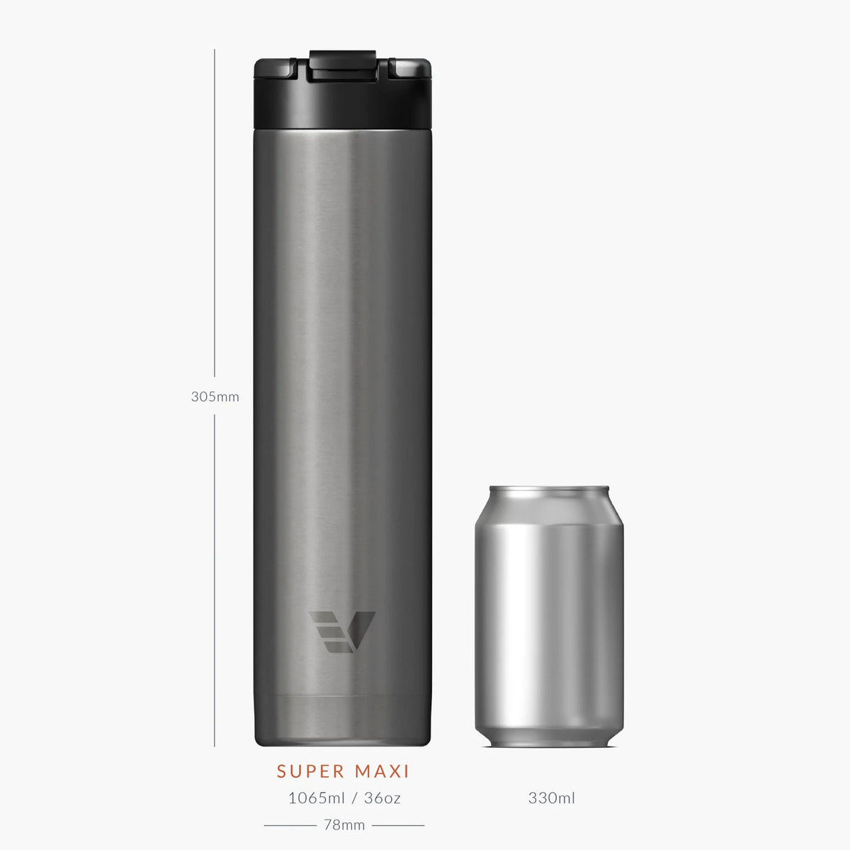 Evervessel Super Maxi Stainless Steel Insulated Water Bottle - Stainless