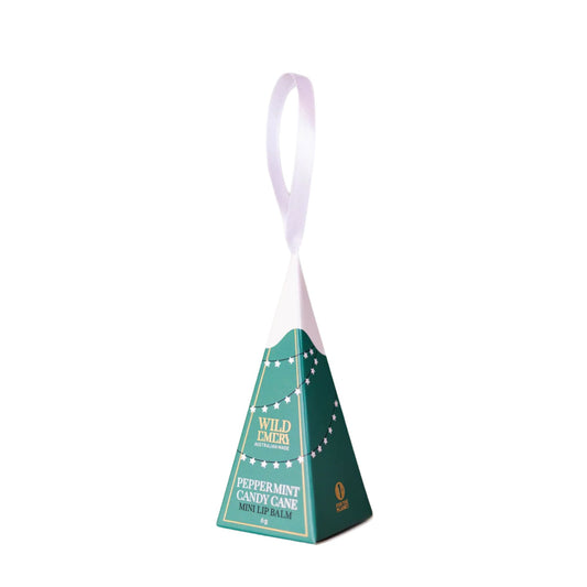 Wild Emery Peppermint Candy Cane Mini Lip Balm Ornament