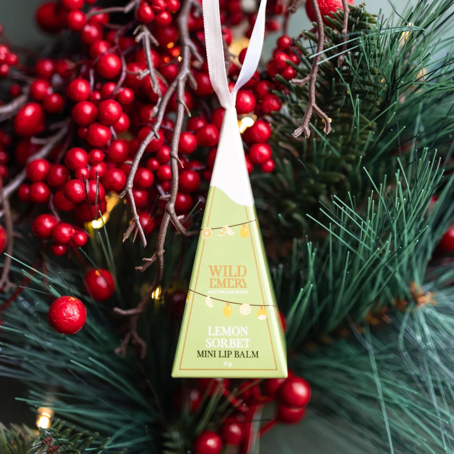 Wild Emery Lemon Sorbet Mini Lip Balm Ornament