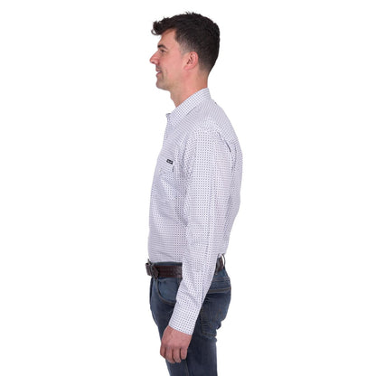 Wrangler Men's Brent L/S Shirt - White/Navy