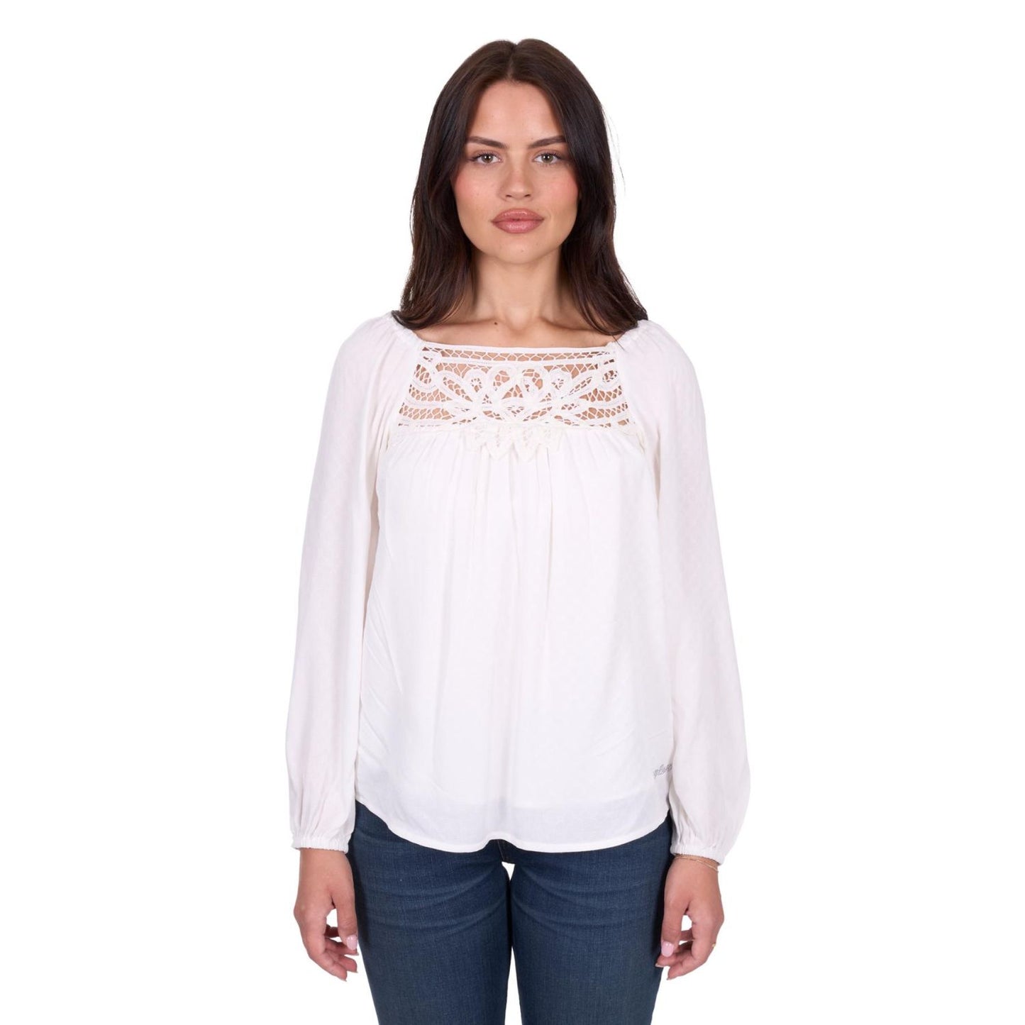 Wrangler Women's Daria 3/4 Sleeve Blouse - Ivory