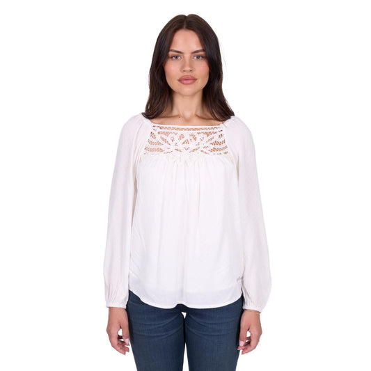 Wrangler Women's Daria 3/4 Sleeve Blouse - Ivory