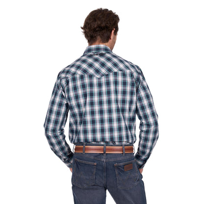 Wrangler Mens Dustin L/S Shirt -  Black/Green